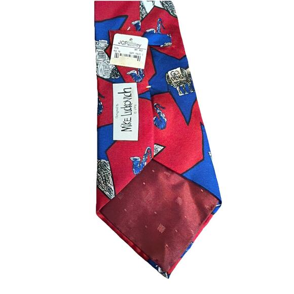Vintage Political Bill Clinton "Vote Democrat" Mike Luckovich 1996 Mens Silk Tie - Picture 2 of 3